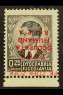 FIUME & KUPA ZONE 1941 25p Black DOUBLE OVERPRINT - One In Silver And The Other Inverted In Red, Sassone 1c,... - Non Classés