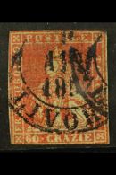 TUSCANY 1851 60cr Deep Scarlet On Grey Paper, Sass 9, Superb Looking Used Example Of This Major Rarity With Great... - Zonder Classificatie