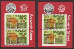 1982 Badminton Mini-sheets With "PHILEXFRANCE" Overprint In Red And In Black, See Notes After SG MS1673 Or Scott... - Indonesië