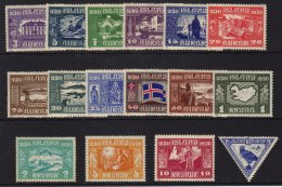 1930 Parliamentary Millenary Celebration Complete Set, Mi 124/140, Fine Mint. (16 Stamps) For More Images, Please... - Andere & Zonder Classificatie