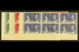 1937 Coronation Set , SG 137/9, Complete In Corner Marginal Blocks Of 6. (18 Stamps) For More Images, Please Visit... - Other & Unclassified