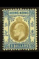 1904 $3 Slate And Dull Blue, Ed VII Wmk MCA, SG 88, Fresh Mint, Light Colour Bleed In Top Panel Otherwise Fine.... - Otros & Sin Clasificación