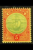 1908-11 5s Green And Red / Yellow, SG 88, Mint, Lightly Hinged. For More Images, Please Visit... - Grenada (...-1974)