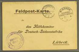 SOUTH WEST AFRICA 1906 (2 Jan) Stampless Feldpost Card With Printed Lubeck Address Showing Very Fine "WINDHUK" Cds... - Otros & Sin Clasificación