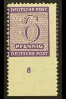 RUSSIAN ZONE WEST SAXONY 1945 6pf Violet Perf 11½ (at Mugeln) IMPERF AT BOTTOM Variety, Michel 117 A Xa Uu,... - Otros & Sin Clasificación