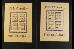 STRAUSBERG 1946 (30 Jan) Reconstruction Miniature Sheets, Both Types In Dark Blue-violet And In Black (Michel... - Autres & Non Classés