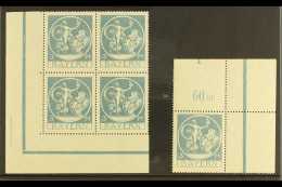 BAVARIA PLATE FLAWS 1920 3m Pale Blue, Michel 192 II Corner Block Of 4 And Michel 192 IV Corner Example, Very Fine... - Other & Unclassified