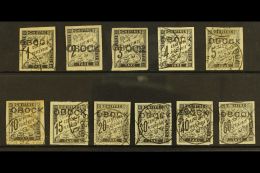 OBOCK 1892 POSTAGE DUE "Straight" Overprint Set To 60c, Yv 5/15, Fine Used (11 Stamps) For More Images, Please... - Altri & Non Classificati