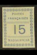 MADAGASCAR 1891 15c Blue On Blue, Yvert 10, Mint, Very Light Toning. For More Images, Please Visit... - Altri & Non Classificati