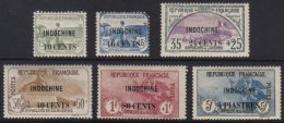 INDO CHINA 1919 War Orphans Complete Surcharge Set On Stamps Of France, Yv 90/95, Fine Mint, The 16c On 15c With... - Other & Unclassified