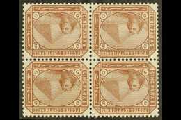 1879 5pa Deep Brown, Watermark Inverted SG 44w, In A Fine Never Hinged Mint Block Of Four. Cat SG £480+ For... - Otros & Sin Clasificación