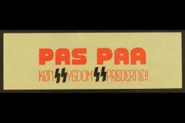 WWII ANTI-GERMAN PROPAGANDA LABEL. Circa 1943-44 Resistance Propaganda Label Inscribed 'PAS PAA /... - Autres & Non Classés