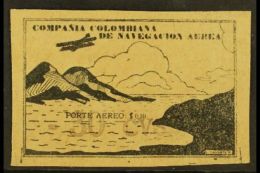 SCADTA 1920 (Nov) Trial Of The "-30 Cvs.-" Violet Surcharge Applied To Black On Buff Wove Paper Proof Of The (10c)... - Colombia