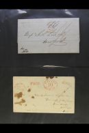 1847-1865 MAIL TO THE UNITED STATES. An Interesting Group Of Stampless Covers & Entire Letters Addressed To... - Other & Unclassified