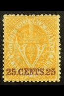 1868 25c Yellow Perf 14, SG 31, Mint Part OG With Some Wrinkling Caused By Hinging. For More Images, Please Visit... - Andere & Zonder Classificatie