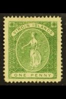 1878 1d Green, Variety "wmk Upright", SG 22b, Very Fine Mint. For More Images, Please Visit... - British Virgin Islands