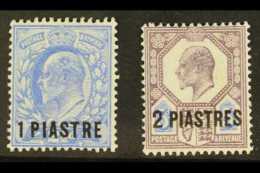 1905-08 1pi & 2pi Surcharges Set, SG 13/14, Very Fine Mint (2 Stamps) For More Images, Please Visit... - Levante Britannico