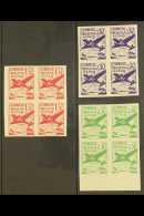 1950 30c, 50c & 15b Air Lloyd Aero Boliviano Anniv Never Hinged Mint IMPERF BLOCKS Of 4 (as Scott C131/32... - Bolivia