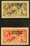 1913-24 2s6d Deep Sepia-brown And 5s Rose-carmine Seahorses, Waterlow Printings, SG 83/84, Fine Mint. (2 Stamps)... - Andere & Zonder Classificatie