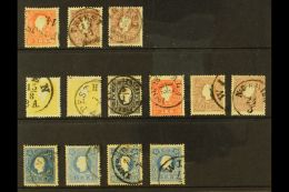 1858-1859 USED GROUP On A Stock Card, Inc 1858 Type I 5k & 10k (x2) And 1859 Type II 2k (x2, One Signed... - Autres & Non Classés