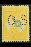 OFFICIAL 1915 5s Grey And Yellow Punctured "OS", SG O37, Lightly Hinged Mint, Some Shortish Perfs At Right Not... - Andere & Zonder Classificatie