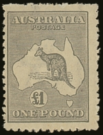 1923-24 £1 Grey Kangaroo, SG 75, Very Lightly Hinged Mint (near NH), Centered To Left, Fresh Colour. For... - Otros & Sin Clasificación