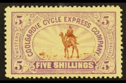 WESTERN AUSTRALIA COOLGARDIE CYCLE EXPRESS 1896 5s Camel Rider Local Stamp, Fine Mint, Small Thins. For More... - Other & Unclassified