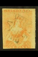 VICTORIA 1850 1d Pale Dull Red- Brown, Second State, SG 5a, Used With "15" Butterfly Cancellation, Margins Just... - Andere & Zonder Classificatie