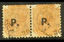 SOUTH AUSTRALIA - DEPARTMENTAL STAMPS "P" (Police) In Black On 2d Horizontal Pair, Neatly Cancelled.  For More... - Altri & Non Classificati