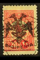 1913 20pa Rose-carmine With Double Eagle Overprint Perf 12 (Michel 6x, SG 6), Fine Used, Expertized A. Diena And... - Albania