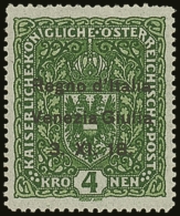 WWI - ITALY VENEZIA GIULIA - 1918 4kr Deep Green Of Austria Overprinted, Sass 17, Couple Short Perfs At Top... - Zonder Classificatie