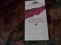 Etiiquette De Vin Neuve Vin De Pays D Oc Cabernet Sauvignon  Club Des Sommeliers - Vin De Pays D'Oc