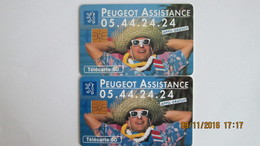 2 TELECARTES  PEUGEOT ASSISTANCE - Voitures