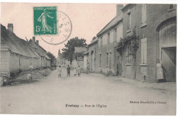 RARE Oise 60 - FROISSY La Rue De L'eglise Avec Jolie Vue Animée Sur Le Village Enfants Vélo Devanture Facade De Maisons - Froissy