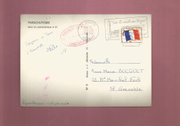 Marcophilie  Dieuze Moselle - 57 - Cachet Militaire 13 Regiment De Dragons Parachutistes Parachutisme + Timbre Franchise - Military Postmarks From 1900 (out Of Wars Periods)