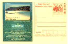India, 2005, Tourism, Andamans And Cinque Islands, Beaches, Beach, Meghdoot Postcard, Unused, Stationery, Nature. - Islands