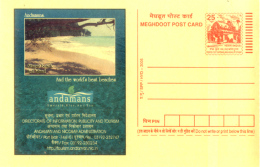 India, 2005, Tourism, Andamans, Nell Islands, Beaches, Sitapur Beach, Meghdoot Postcard, Unused, Stationery, Nature. - Islands