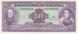 BILLETE DE VENEZUELA DE 10 BOLIVARES DEL AÑO 1990 CALIDAD EBC (XF)  (BANK NOTE) - Venezuela