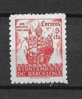 EN CLASIF.   ///   BARCELONA 1943  EDIFIL Nº: 49 **MNH     AYUNTAMIENTO DE BARCELONA - Barcelone