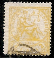 1874-ED. 143 -  I REPÚBLICA- ALEGORÍA DE LA JUSTICIA 2 CTS. AMARILLO-USADO MARCA FRANCESA PEYÉ DESTINATION - Used Stamps