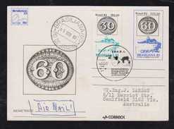 Brazil Brasil 1983 BP165 Used Uprated Stamp On Stamp  RIO To CAULFIELS Australia - Postwaardestukken