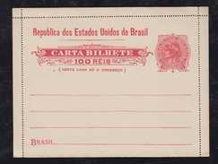 Brazil Brasil 1918 CB 86 100R Stationery Letter Card Perf. 13,5 MNH - Enteros Postales