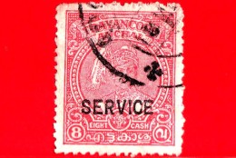 INDIA - TRAVANCORE - Usato - 1949 - 8 Service - Travancore