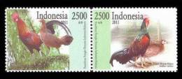 Indonesia 2011 Malaysia Joint Issue - Jungle Fowls Mnh 2v Birds - - Sin Clasificación