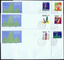 1975 Christmas Issue: Children´s Drawings Sc 674-79  On 6 FDCs - 1971-1980