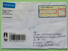 Czech Rep. 2016 Registered Cover Brno To Nicaragua - Machine Cancel Label - Covers & Documents