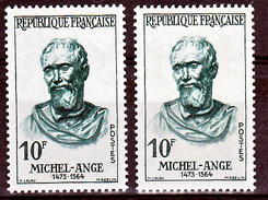 France 1133 Michel Ange Variété Impression Fine Dépouillée Et Normale Neuf ** TB MNH Sin Charnela - Unused Stamps