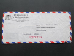 China Express Brief 1973 Orient Trading Taipei - Schwarzwald. Massenfrankatur Rückseitig! Viele Stempel!! - Brieven En Documenten