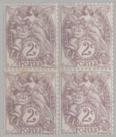 France 1900. ~ YT 108** Bloc De 4 - 2 C. Type Blanc - Unused Stamps