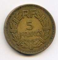 5 Francs   1940 Bronze-Alu - 5 Francs